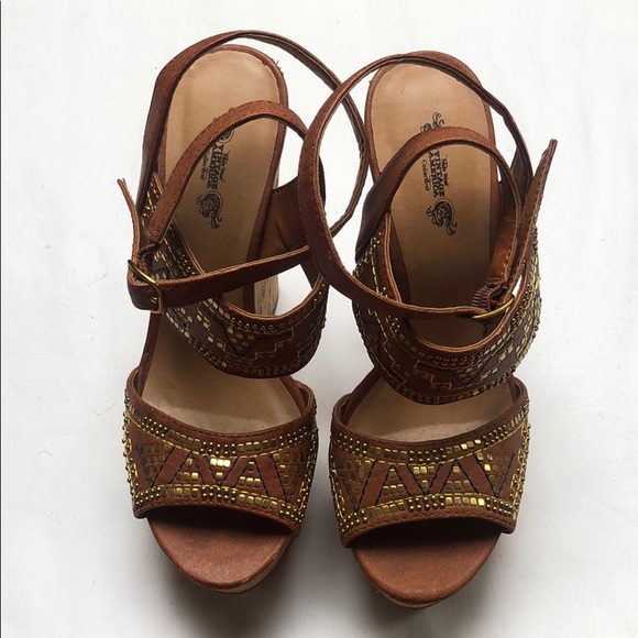 Brown platform sandals - Picture 3 of 5